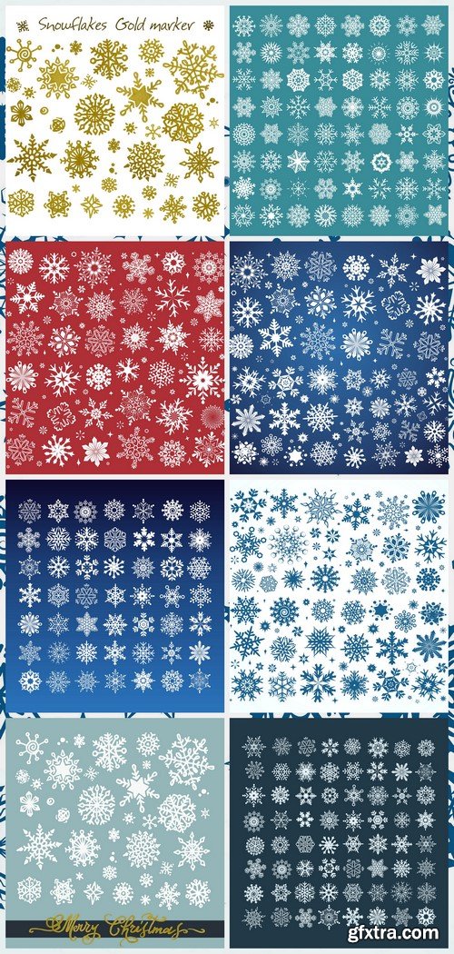 Collection christmas snowflakes #2 8X EPS