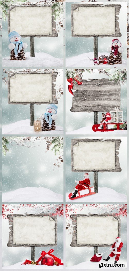 Christmas billboard banner snow background 8X JPEG