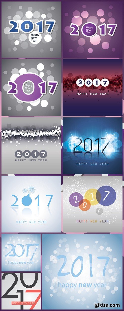 New Year greeting card 2017 #2 11X EPS