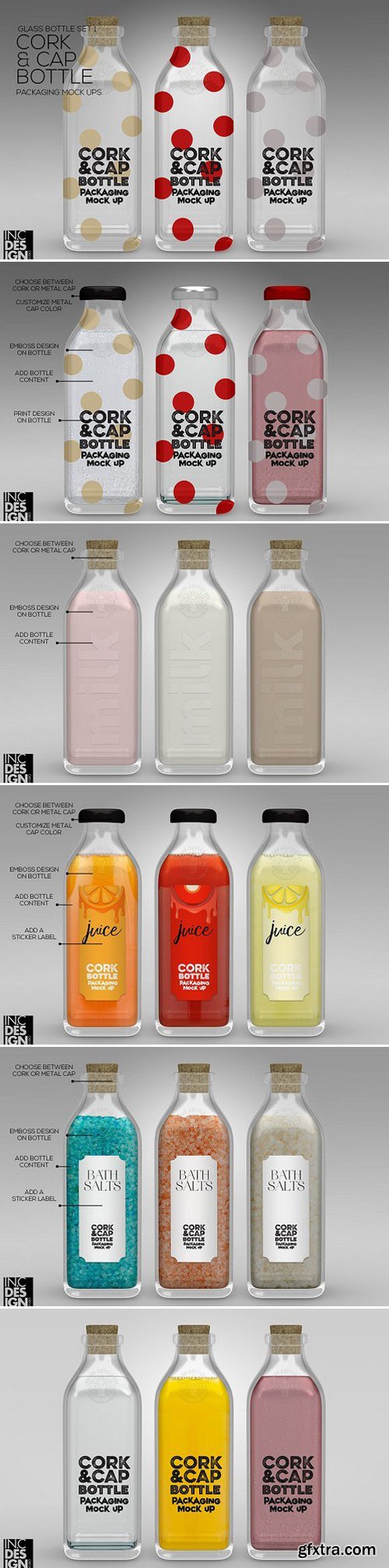 CM - Cork & Cap Bottle Packaging MockUps 1045773