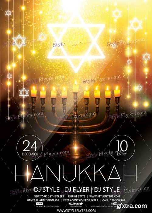 Hanukkah V9 PSD Flyer Template