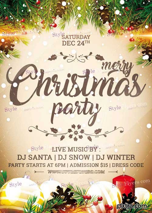 Merry Christmas Party V27 PSD Flyer Template