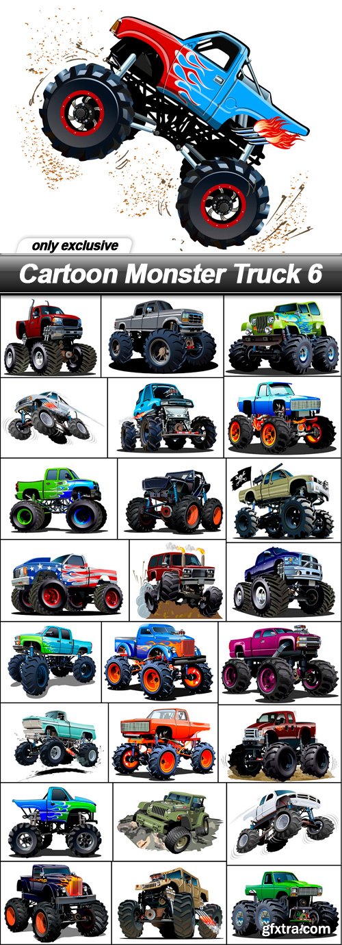 Cartoon Monster Truck 6 - 25 EPS