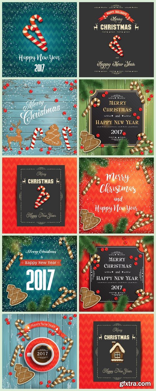 Gingerbread Christmas Background Vector 10X EPS