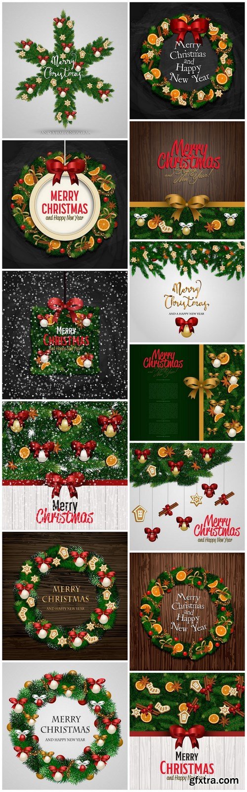 Aromatic Decorated Christmas - 13 EPS Vector Stock