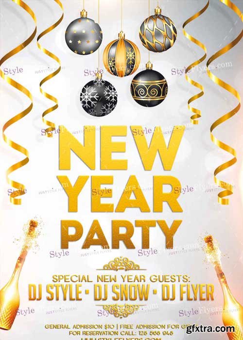 New Year Party V8 PSD Flyer Template