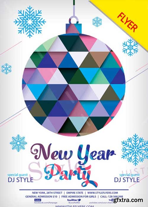 New Year Party V12 PSD Flyer Template