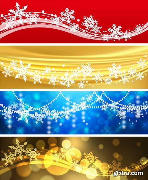 Holiday Christmas Banners - 25 Vector