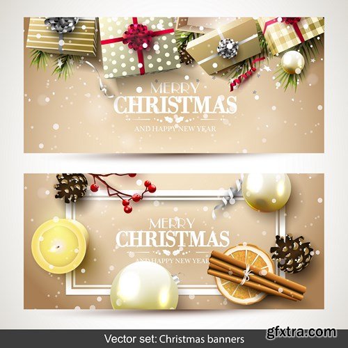 Holiday Christmas Banners - 25 Vector