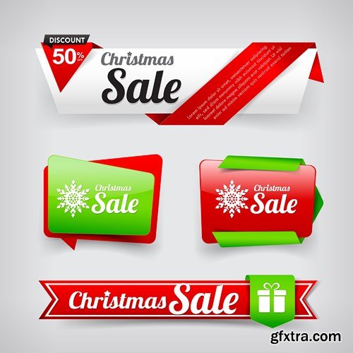 Holiday Christmas Banners - 25 Vector