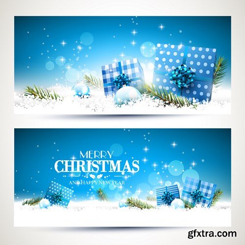 Holiday Christmas Banners - 25 Vector