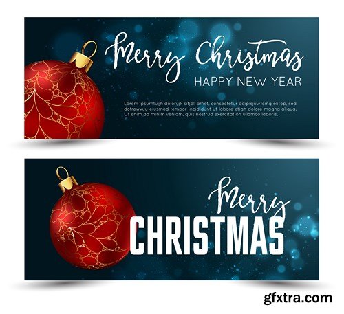 Holiday Christmas Banners - 25 Vector