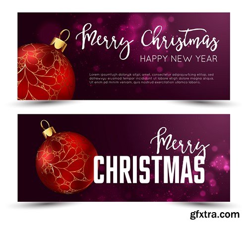 Holiday Christmas Banners - 25 Vector