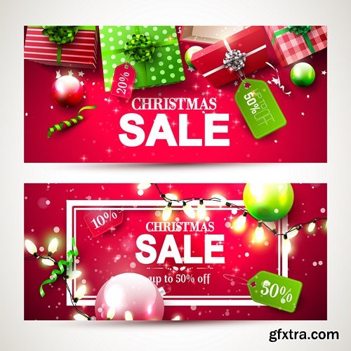 Holiday Christmas Banners - 25 Vector