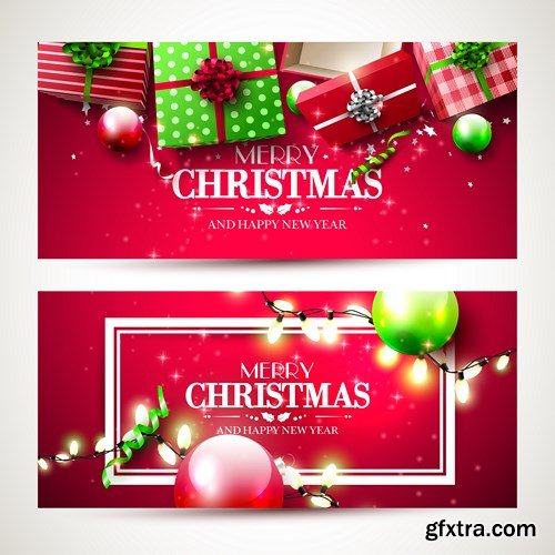 Holiday Christmas Banners - 25 Vector