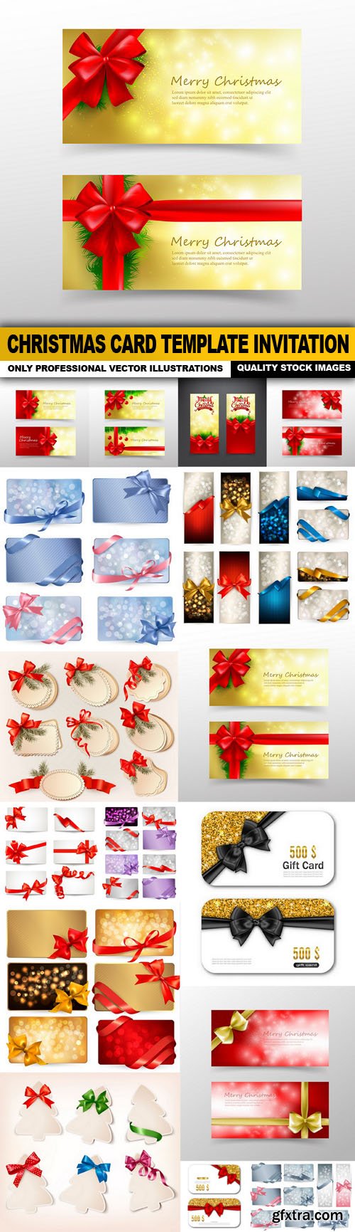 Christmas Card Template Invitation - 16 Vector