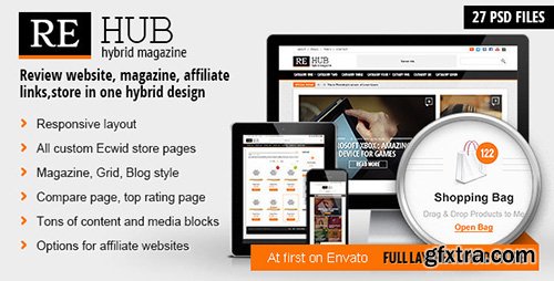 ThemeForest - REHub v1.0 - Hybrid Magazine Shop Review PSD Template - 5554364