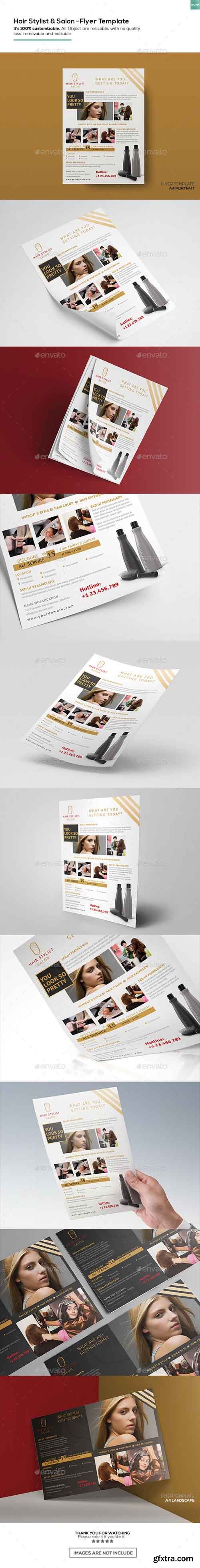 GR - Hair Stylist & Salon/ Flyer Template 16152961