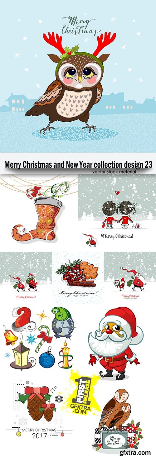 Merry Christmas and New Year collection design 23