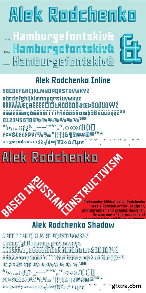 Alek Rodchenko Font Family $30