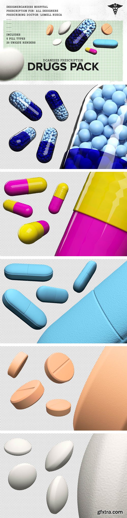 Drug Renders Pack - Capsules, Tablets & Pills