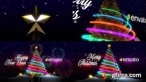 Videohive Christmas Tree & New Year Greetings 19041852