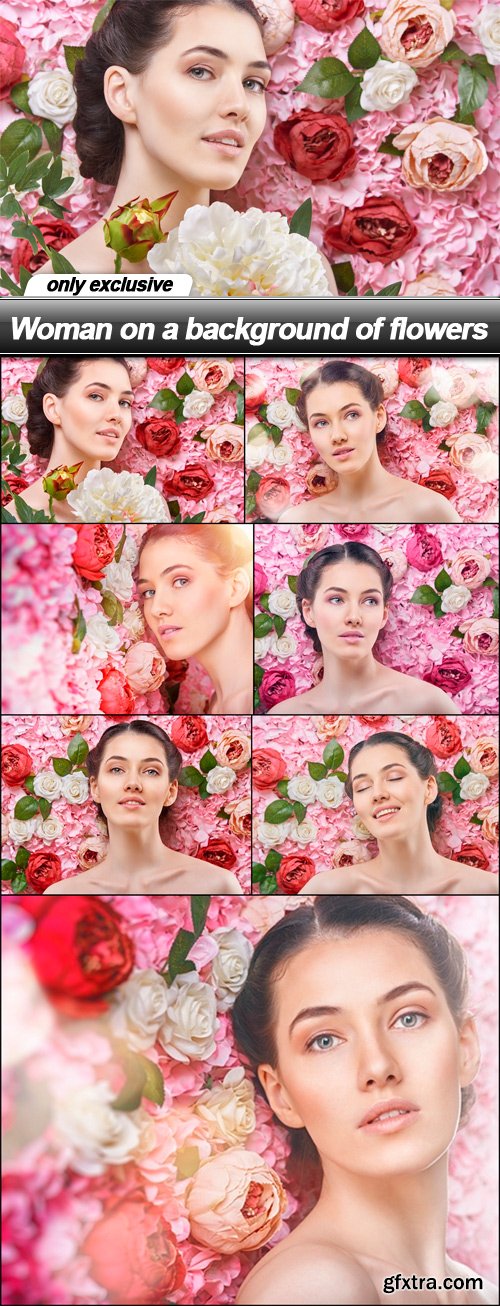 Woman on a background of flowers - 7 UHQ JPEG