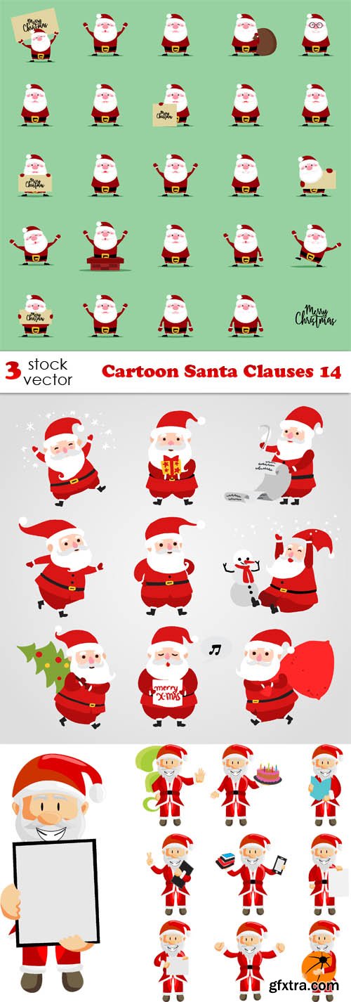 Vectors - Cartoon Santa Clauses 14