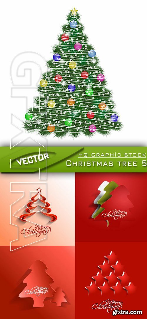 Stock Vector - Christmas tree 5