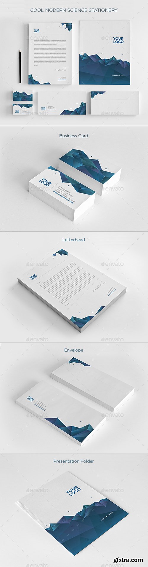 Graphicriver Cool Modern Science Stationary 5596892