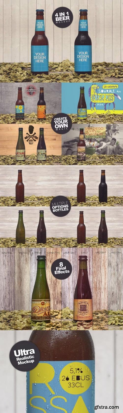 CM - 4 Bottles in 1 Mockup 1063045