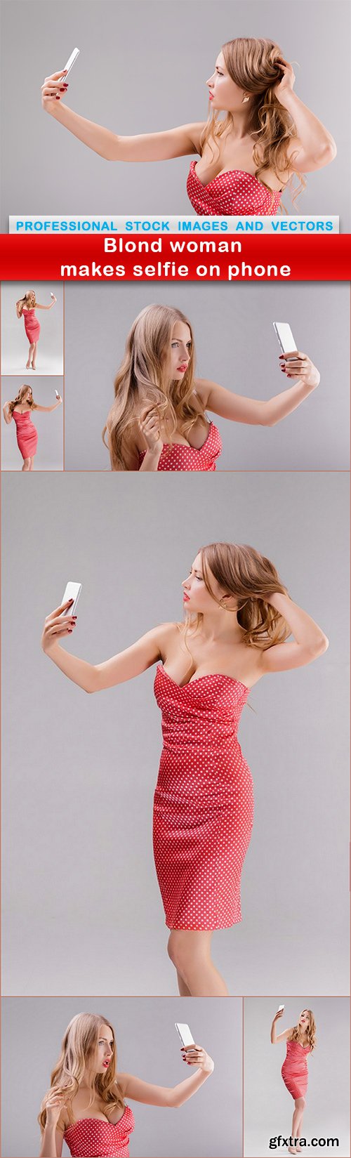 Blond woman makes selfie on phone - 7 UHQ JPEG