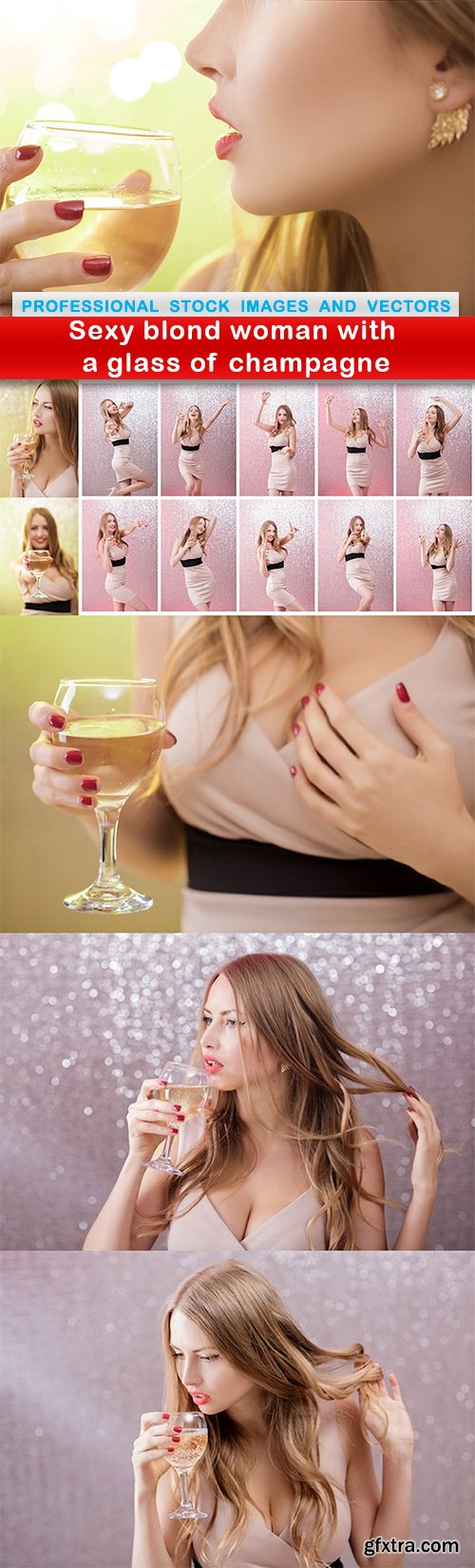 Sexy blond woman with a glass of champagne - 7 UHQ JPEG