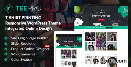 ThemeForest - TEEPRO v1.0.1 - Woocommerce Custom T-Shirt Designer WordPress Theme - 17829534