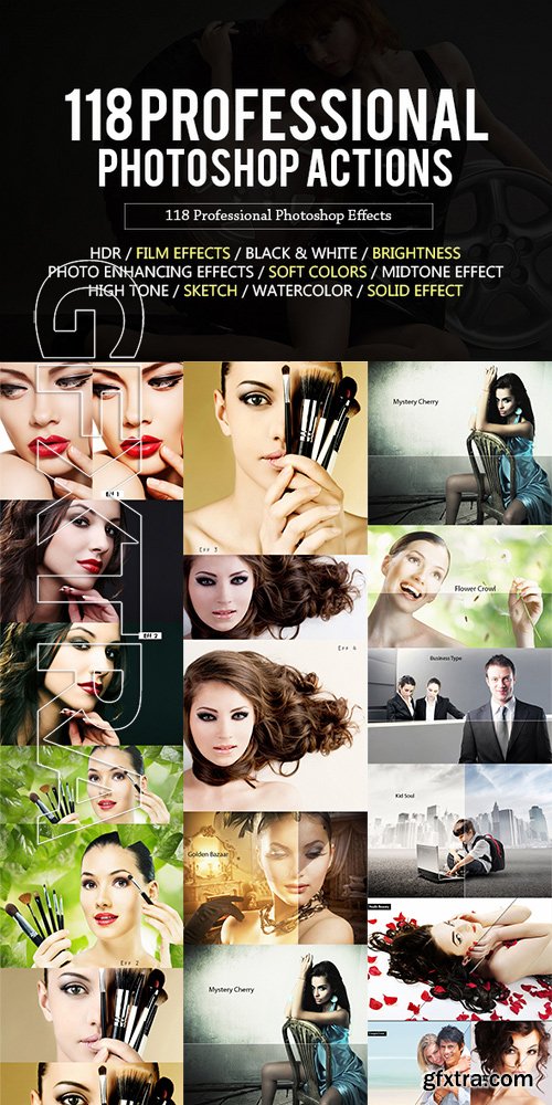 GraphicRiver - 118 Professional Photoshop Actions Bundle 18360409