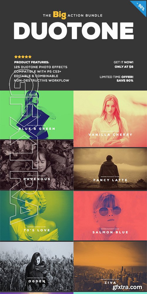 GraphicRiver - 125 Duotone Actions Bundle 18277434