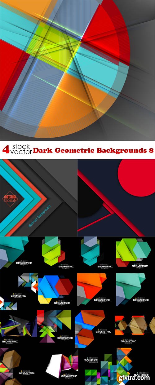 Vectors - Dark Geometric Backgrounds 8