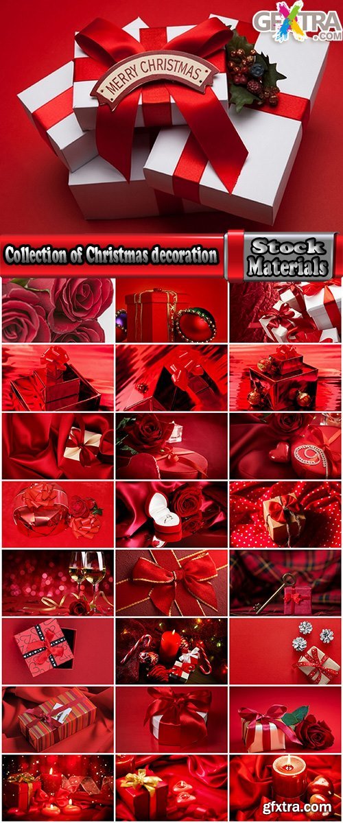 Collection of Christmas decoration design Christmas gift box bow ribbon wrapping 25 HQ Jpeg