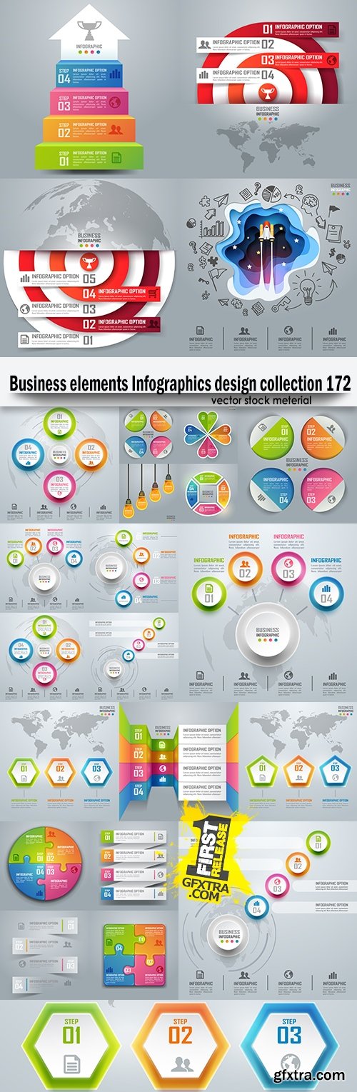 Business elements Infographics design collection 172