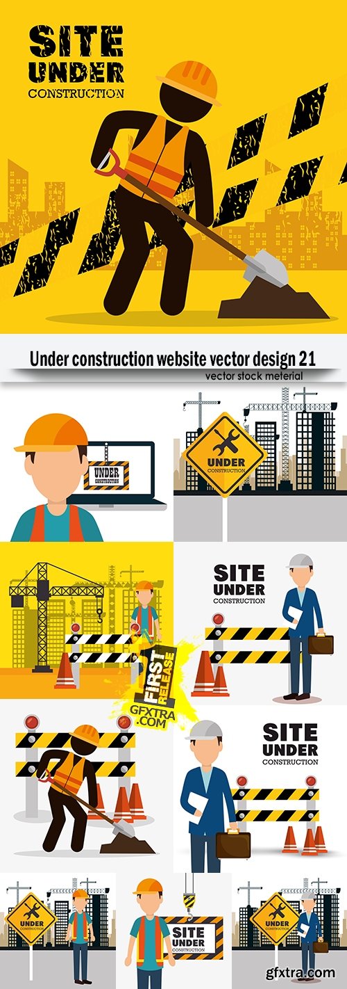 Under construction website vector design 21