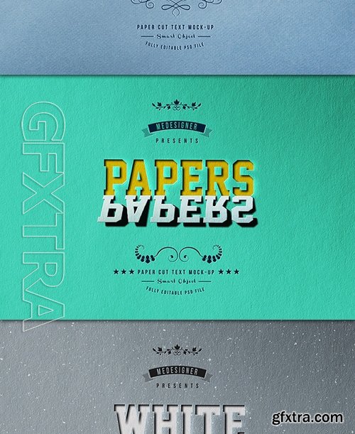 GraphicRiver - Paper Cut Text Mock-Ups 19009260