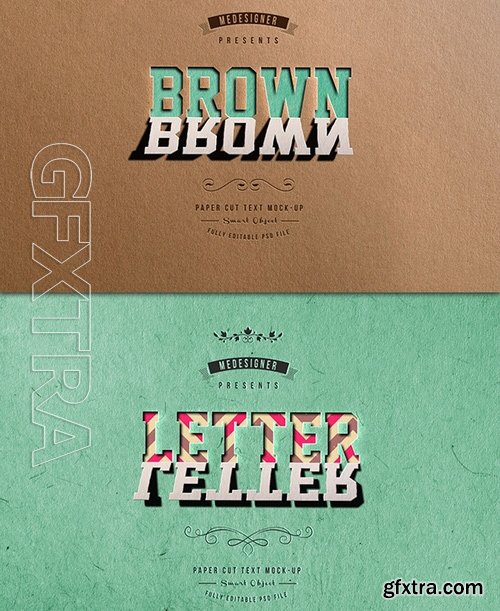 GraphicRiver - Paper Cut Text Mock-Ups 19009260