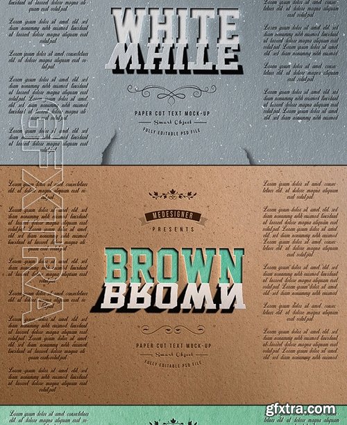 GraphicRiver - Paper Cut Text Mock-Ups 19009260