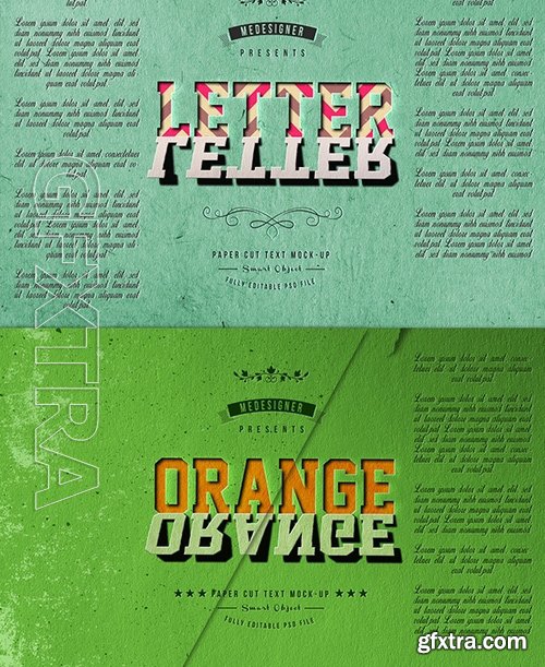 GraphicRiver - Paper Cut Text Mock-Ups 19009260