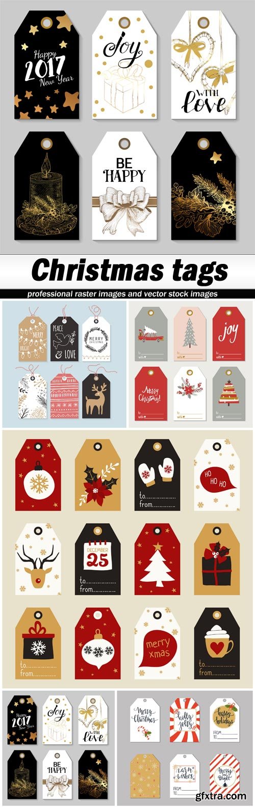 Christmas tags - 5 EPS