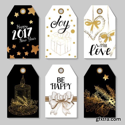 Christmas tags - 5 EPS