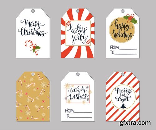 Christmas tags - 5 EPS