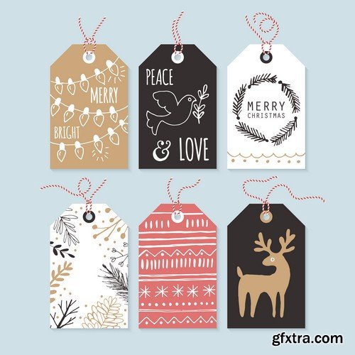 Christmas tags - 5 EPS