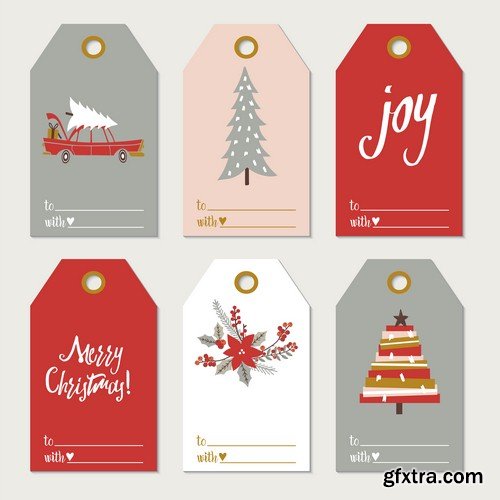 Christmas tags - 5 EPS