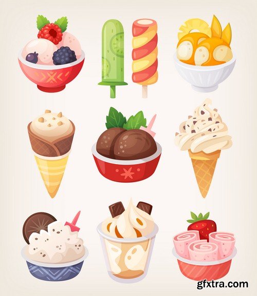 Ice cream sets - 5 EPS